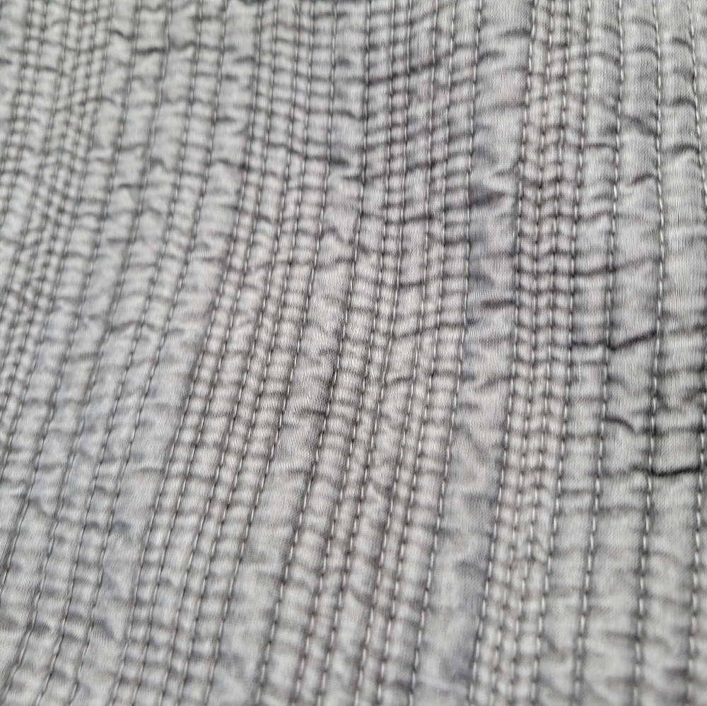 2 Jennifer Adams King Size Pillow Shams.  Textured Gray Fabric